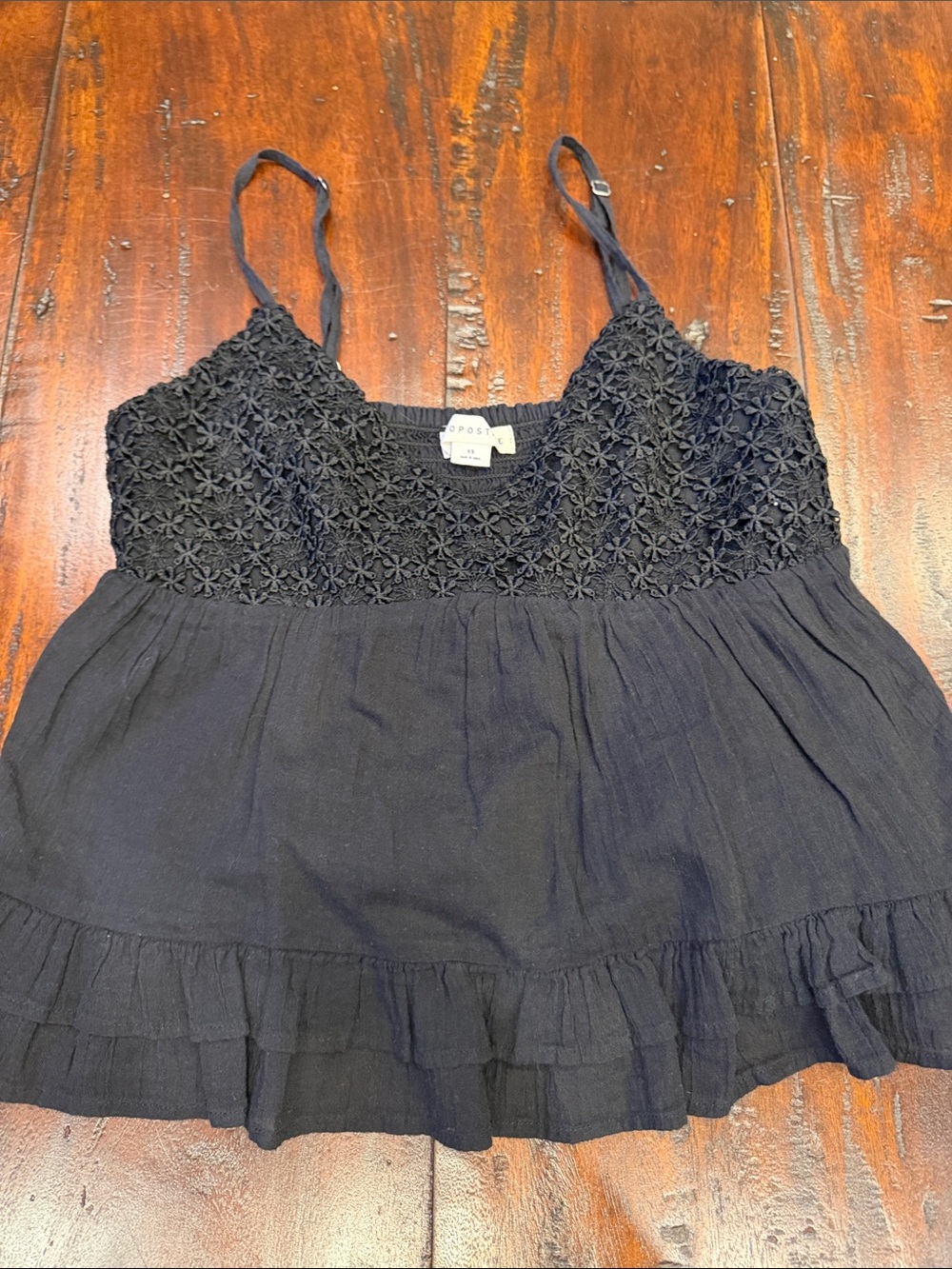 Aeropostale Black Crochet Bustier Cami